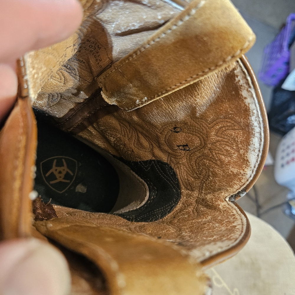 Ladies Faux Ostrich Print Ariat Fatbaby Boots - Picture 5 of 10